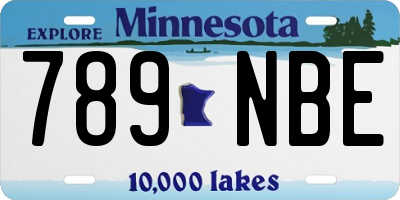 MN license plate 789NBE