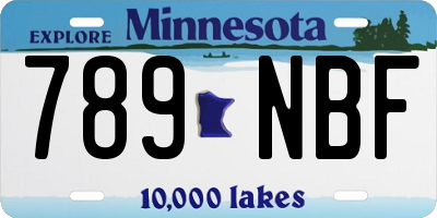 MN license plate 789NBF