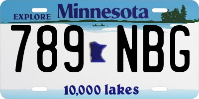 MN license plate 789NBG