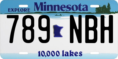 MN license plate 789NBH