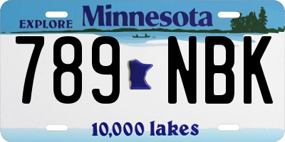 MN license plate 789NBK