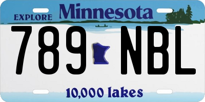 MN license plate 789NBL