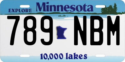 MN license plate 789NBM