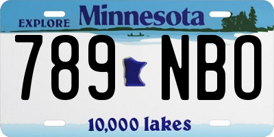 MN license plate 789NBO