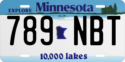 MN license plate 789NBT