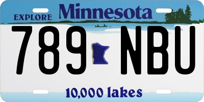 MN license plate 789NBU