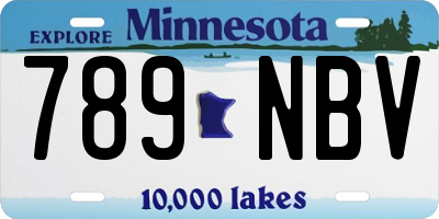 MN license plate 789NBV