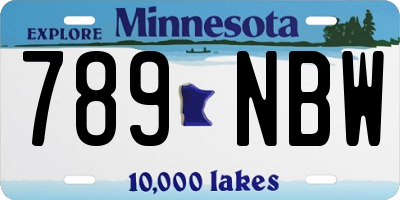 MN license plate 789NBW