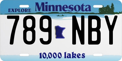MN license plate 789NBY