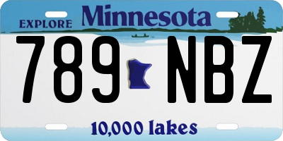 MN license plate 789NBZ