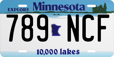 MN license plate 789NCF