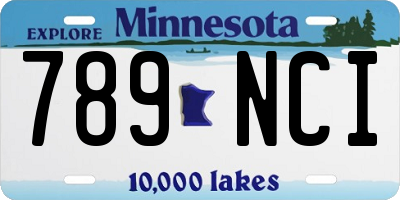 MN license plate 789NCI