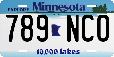 MN license plate 789NCO