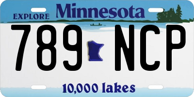 MN license plate 789NCP
