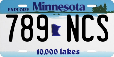 MN license plate 789NCS