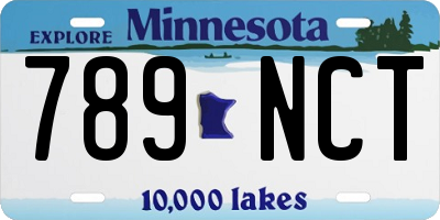 MN license plate 789NCT