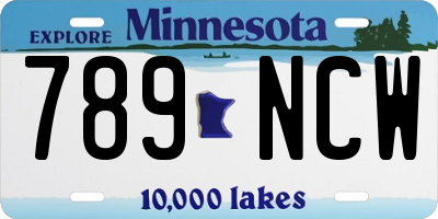 MN license plate 789NCW