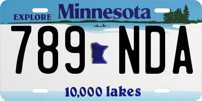 MN license plate 789NDA