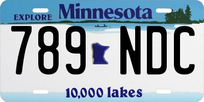 MN license plate 789NDC