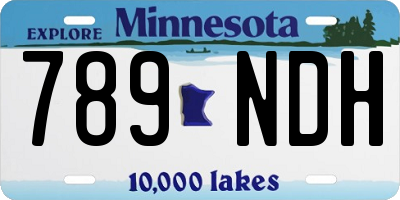 MN license plate 789NDH