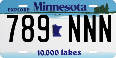 MN license plate 789NNN