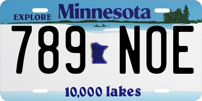 MN license plate 789NOE