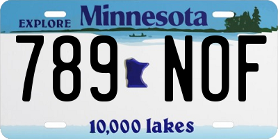 MN license plate 789NOF