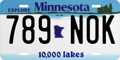 MN license plate 789NOK