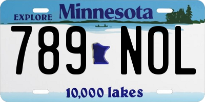MN license plate 789NOL