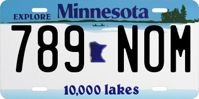 MN license plate 789NOM