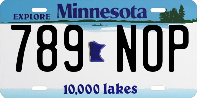 MN license plate 789NOP