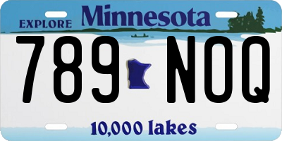 MN license plate 789NOQ