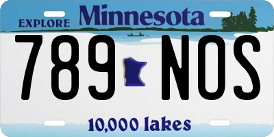 MN license plate 789NOS