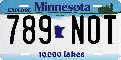 MN license plate 789NOT