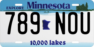 MN license plate 789NOU