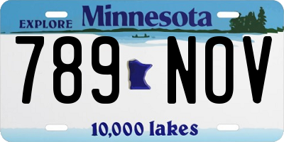 MN license plate 789NOV