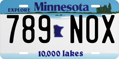 MN license plate 789NOX