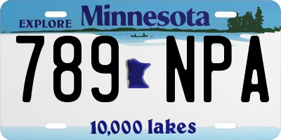 MN license plate 789NPA