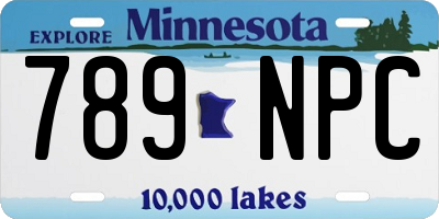 MN license plate 789NPC