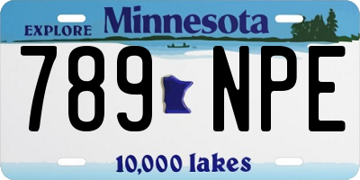 MN license plate 789NPE