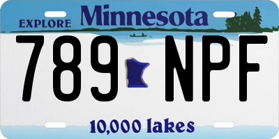 MN license plate 789NPF