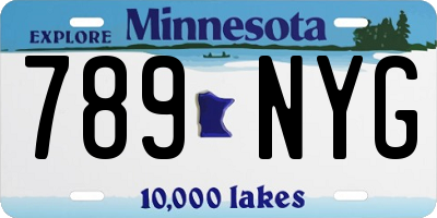 MN license plate 789NYG