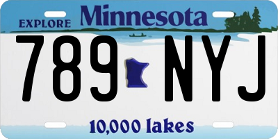 MN license plate 789NYJ
