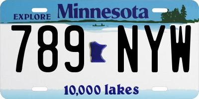 MN license plate 789NYW
