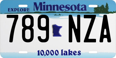 MN license plate 789NZA