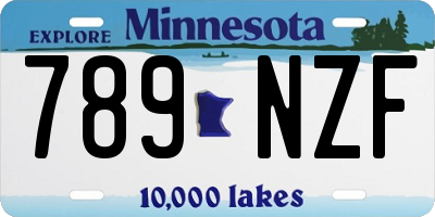 MN license plate 789NZF