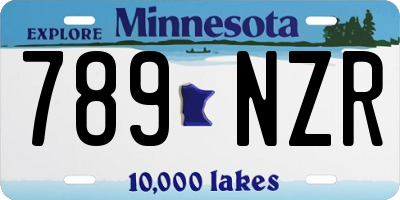 MN license plate 789NZR