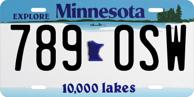 MN license plate 789OSW