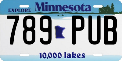 MN license plate 789PUB