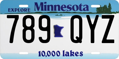 MN license plate 789QYZ